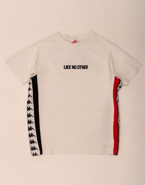 T-shirt grafica da uomo Kappa Top XS in cotone color block bianco