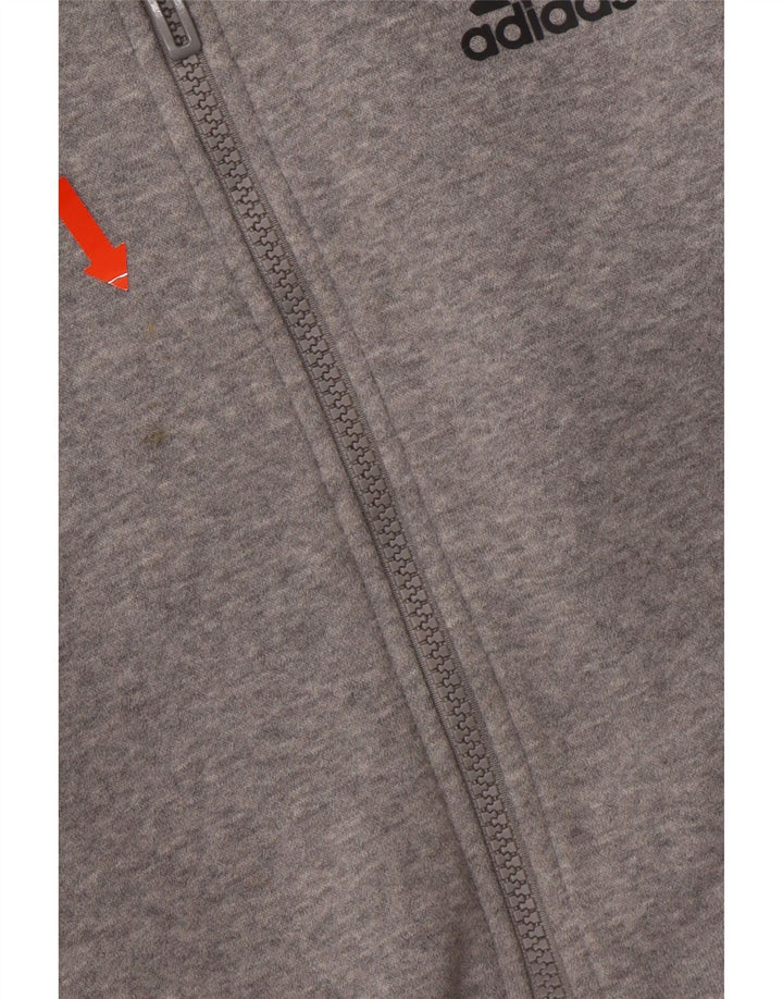 ADIDAS Mens Graphic Zip Hoodie Sweater Medium Grey Cotton Vintage Adidas and Second-Hand Adidas from Messina Hembry 