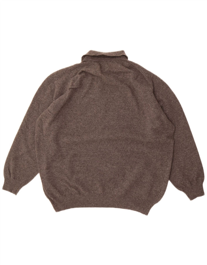 Walbusch Maglione da uomo Studio Pitti con collo a polo 2XL Lana vergine grigia