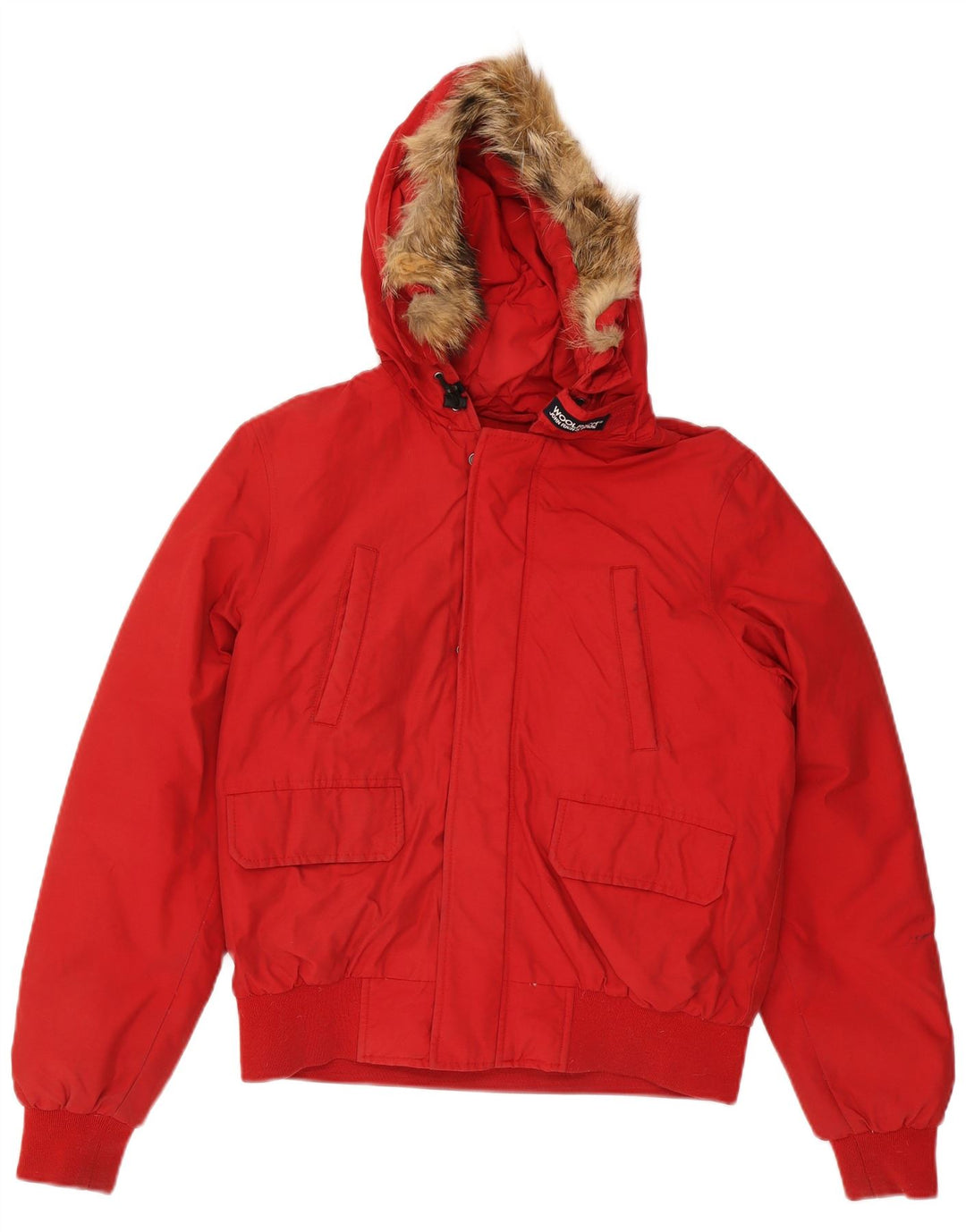 Giacca imbottita con cappuccio Woolrich bambino 13-14 anni in cotone rosso