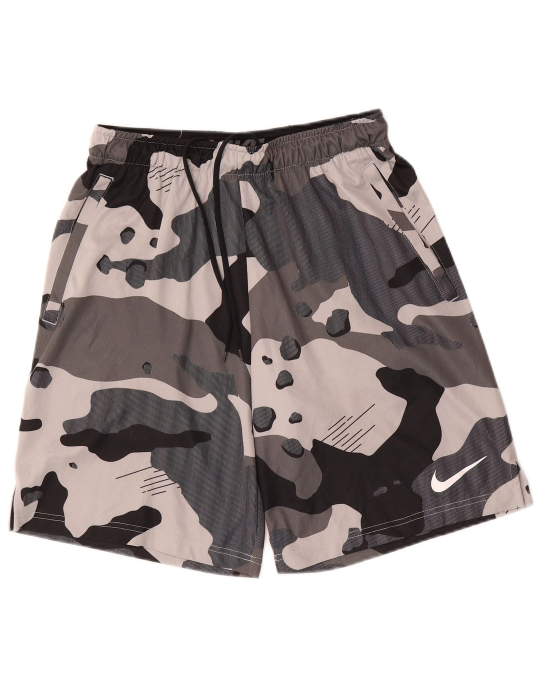 Pantaloncini sportivi Nike Dri Fit da uomo in poliestere mimetico grigio medio