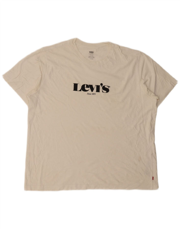 T-shirt grafica rilassata da uomo Levi's Top XL in cotone bianco