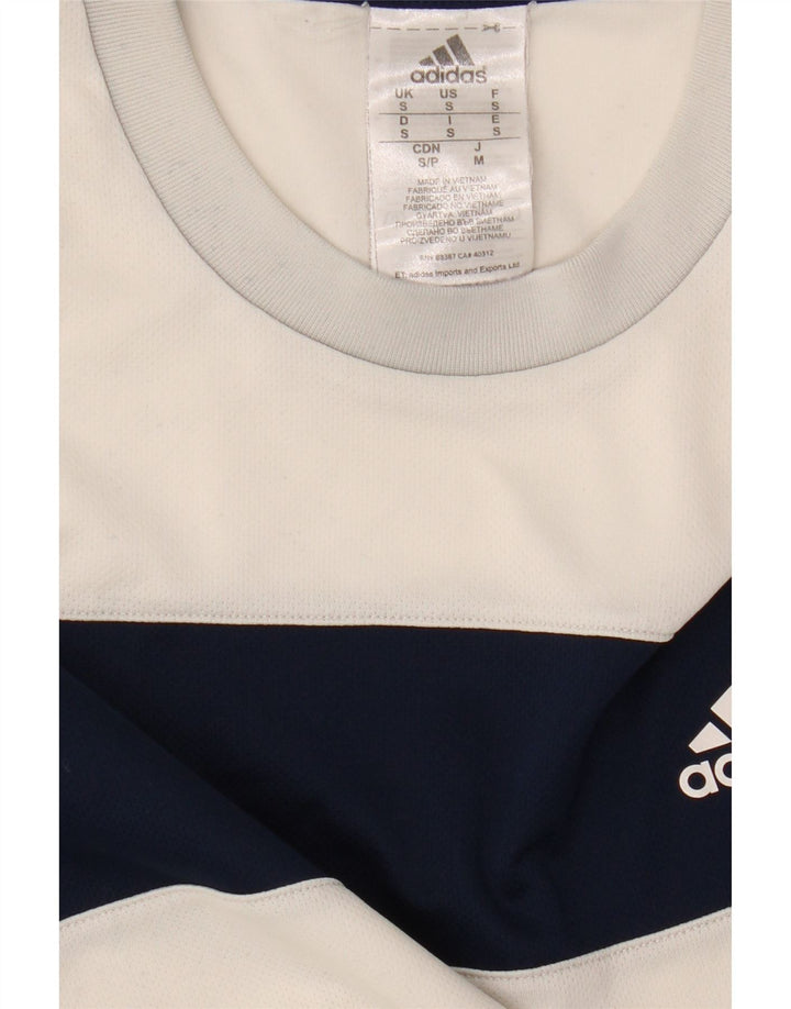T-shirt da tennis da uomo ADIDAS Top Small in poliestere color block bianco