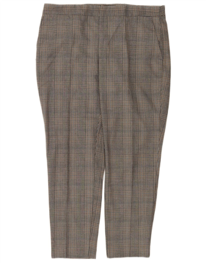 Pantaloni corti dritti da donna Zara EU 42 Large W32 L26 grigio pied de poule
