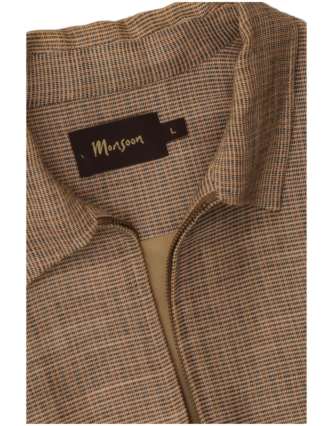 Monsoon Giacca bomber da uomo UK 40 Large Beige Check