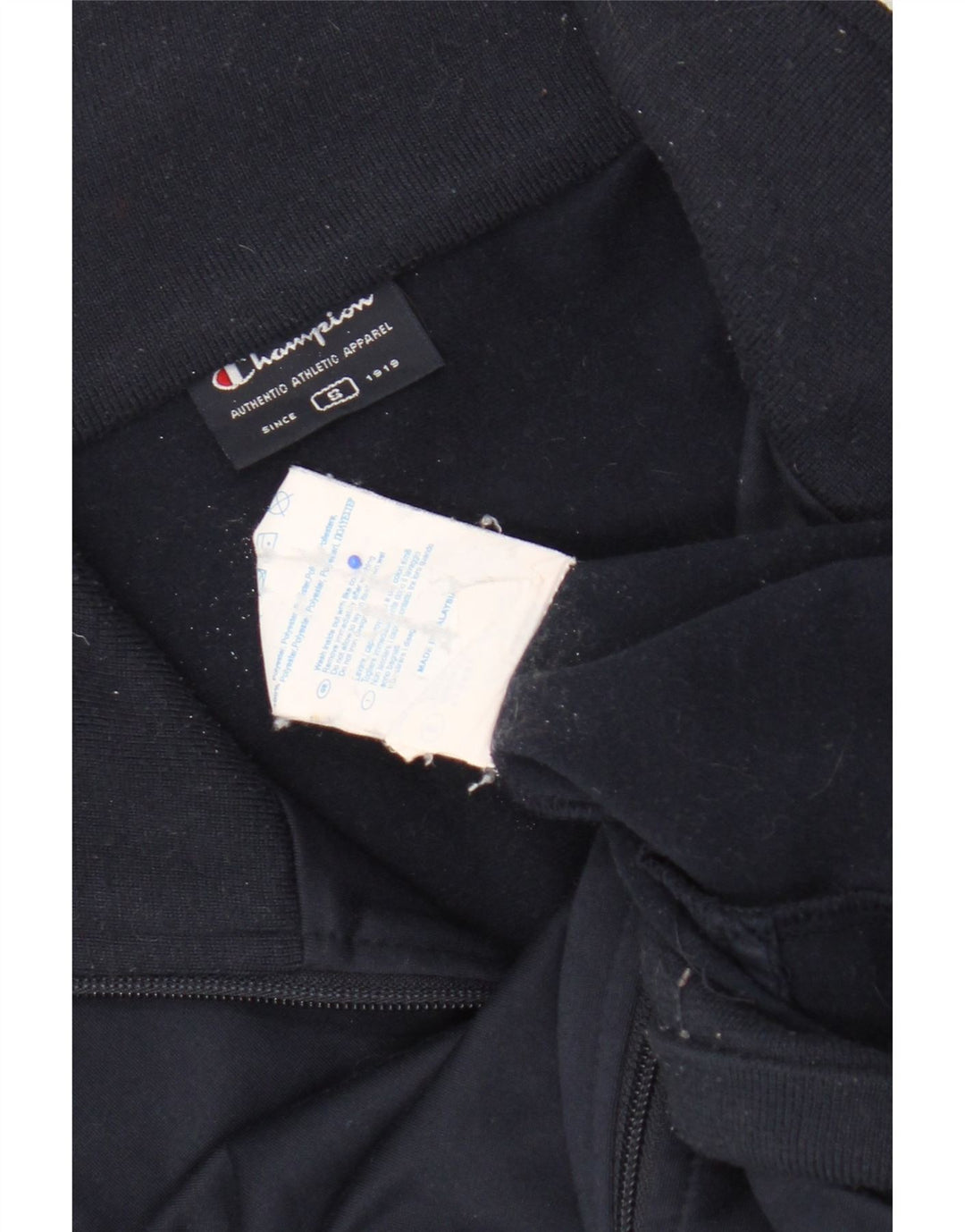 Giacca da ginnastica da uomo Champion piccola in poliestere color block blu navy