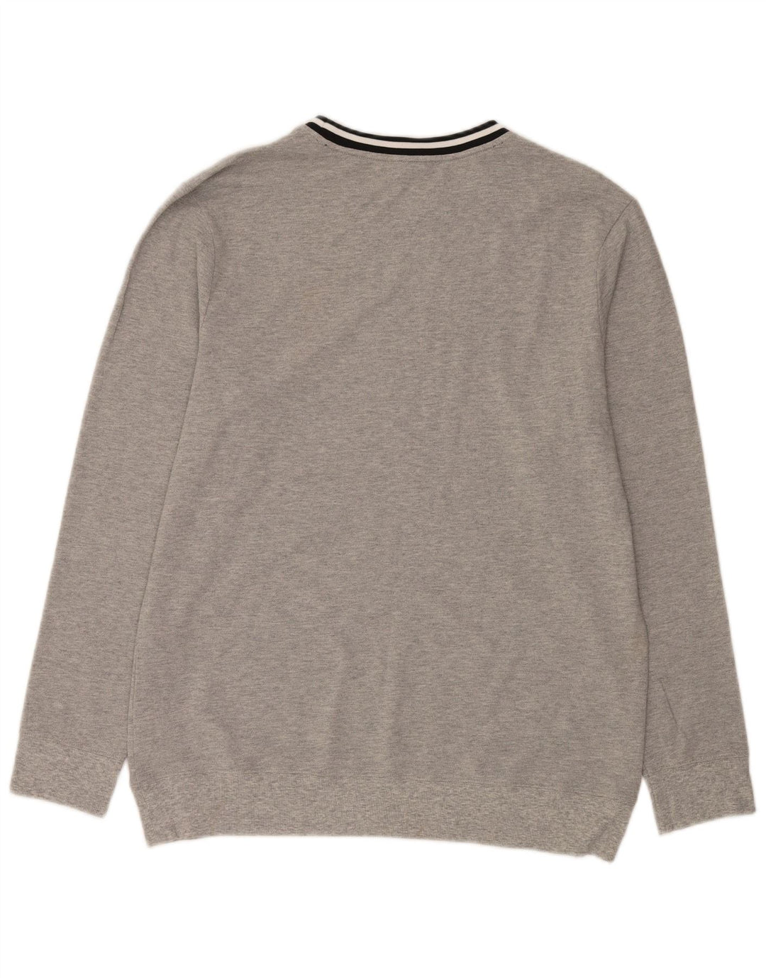 Calvin Klein Uomo Maglione girocollo grafico Maglione a righe grigie grandi
