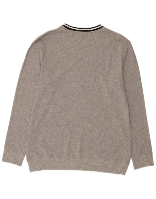 Calvin Klein Uomo Maglione girocollo grafico Maglione a righe grigie grandi
