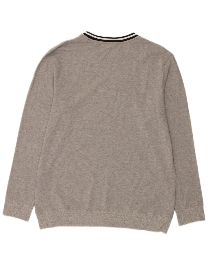 Calvin Klein Uomo Maglione girocollo grafico Maglione a righe grigie grandi