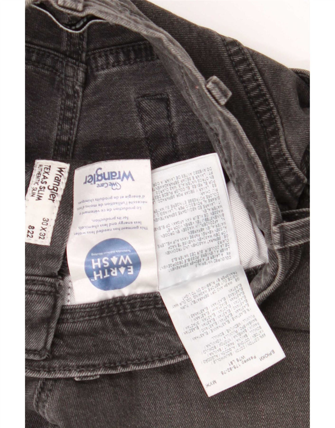 Wrangler Uomo Texas Slim Jeans W30 L32 Cotone Grigio