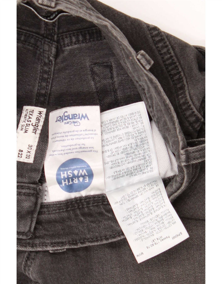 Wrangler Uomo Texas Slim Jeans W30 L32 Cotone Grigio