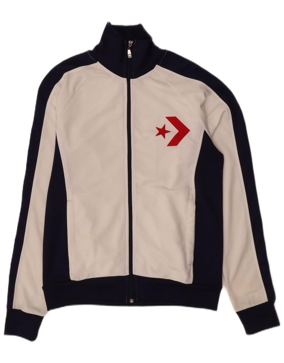 Giacca da ginnastica da uomo con grafica Converse, color block bianco medio