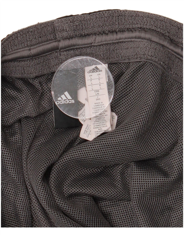 Pantaloncini sportivi grafici da uomo ADIDAS grandi in poliestere color block grigio