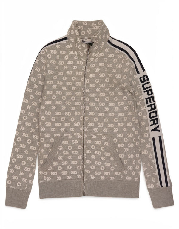 Giacca da ginnastica da donna con grafica Superdry UK 10 Small Cotone grigio