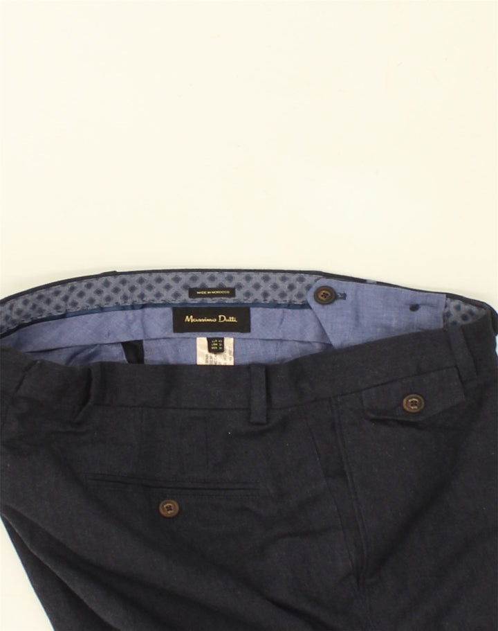 MASSIMO DUTTI Womens Slim Chino Trousers W30 L33 Navy Blue Cotton | Vintage Massimo Dutti | Thrift | Second-Hand Massimo Dutti | Used Clothing | Messina Hembry 