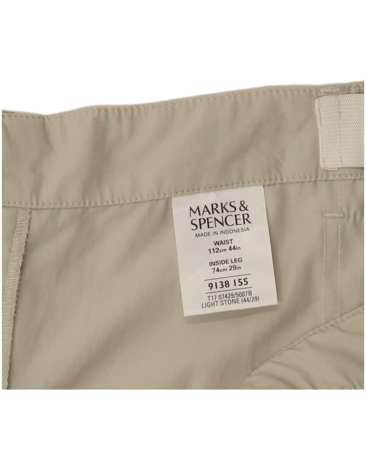 Pantaloni cargo dritti da uomo Marks & Spencer W44 L29 Beige Poliammide