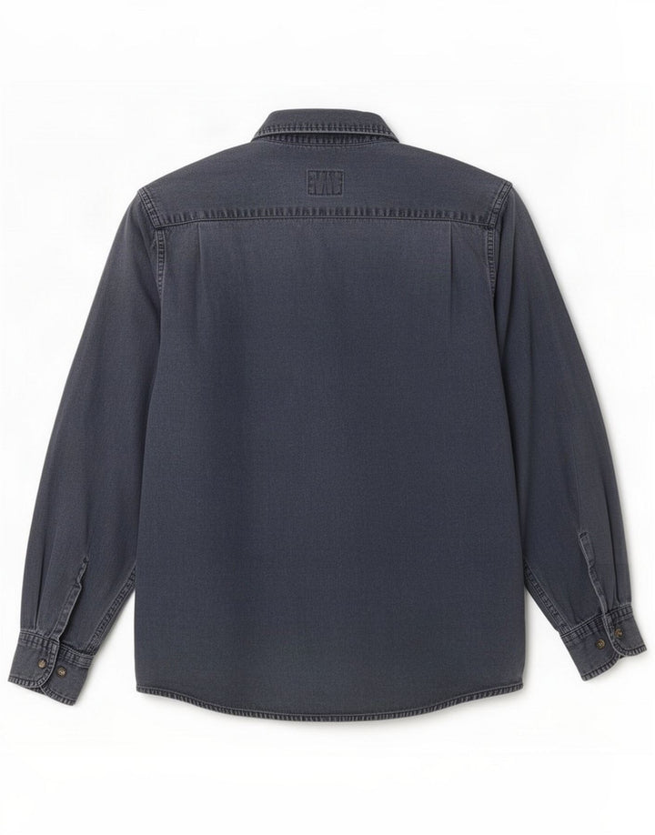 Camicia da uomo Wrangler grande in cotone blu navy