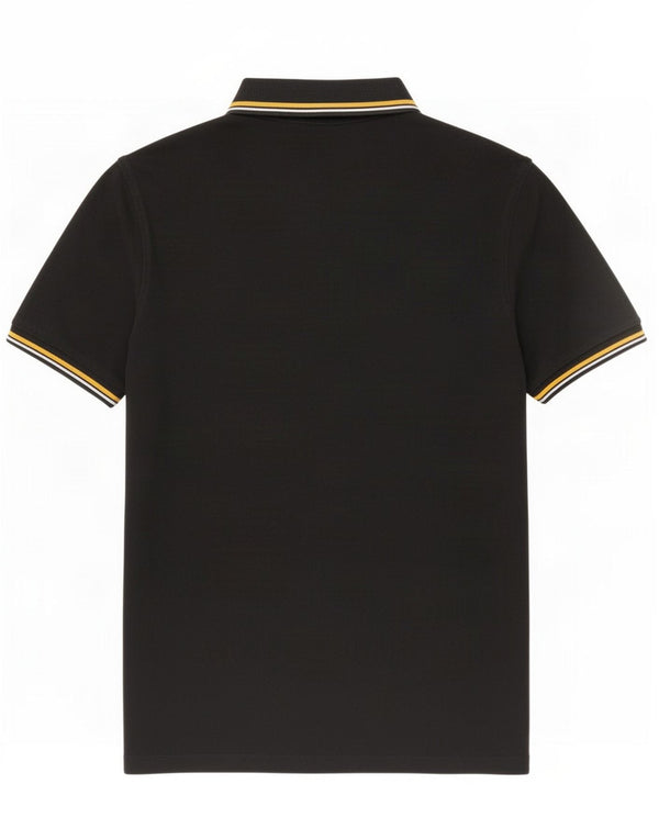Jack & Jones Mens Polo Shirt XL Black Colourblock Cotton