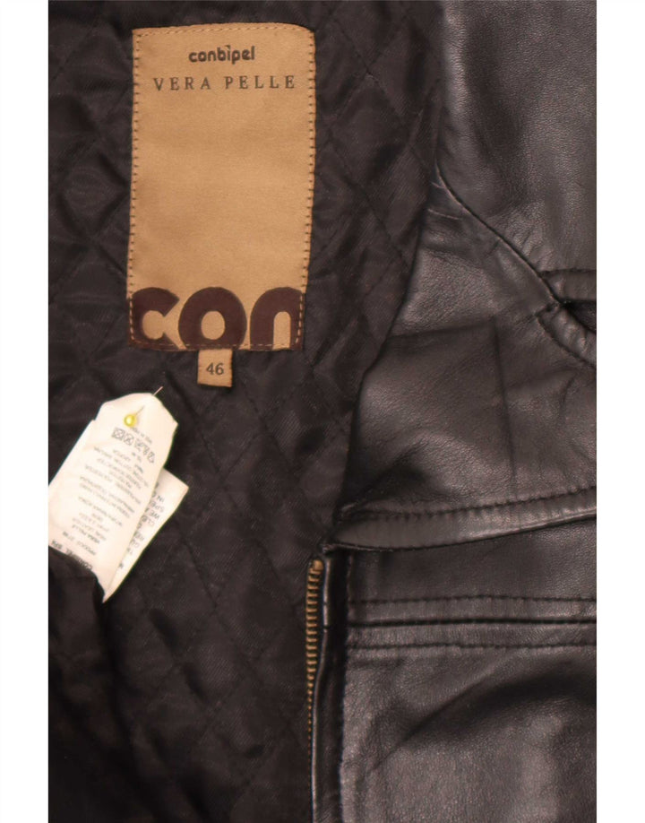 Giacca In Pelle Donna Conbipel IT 46 Large Pelle Nera