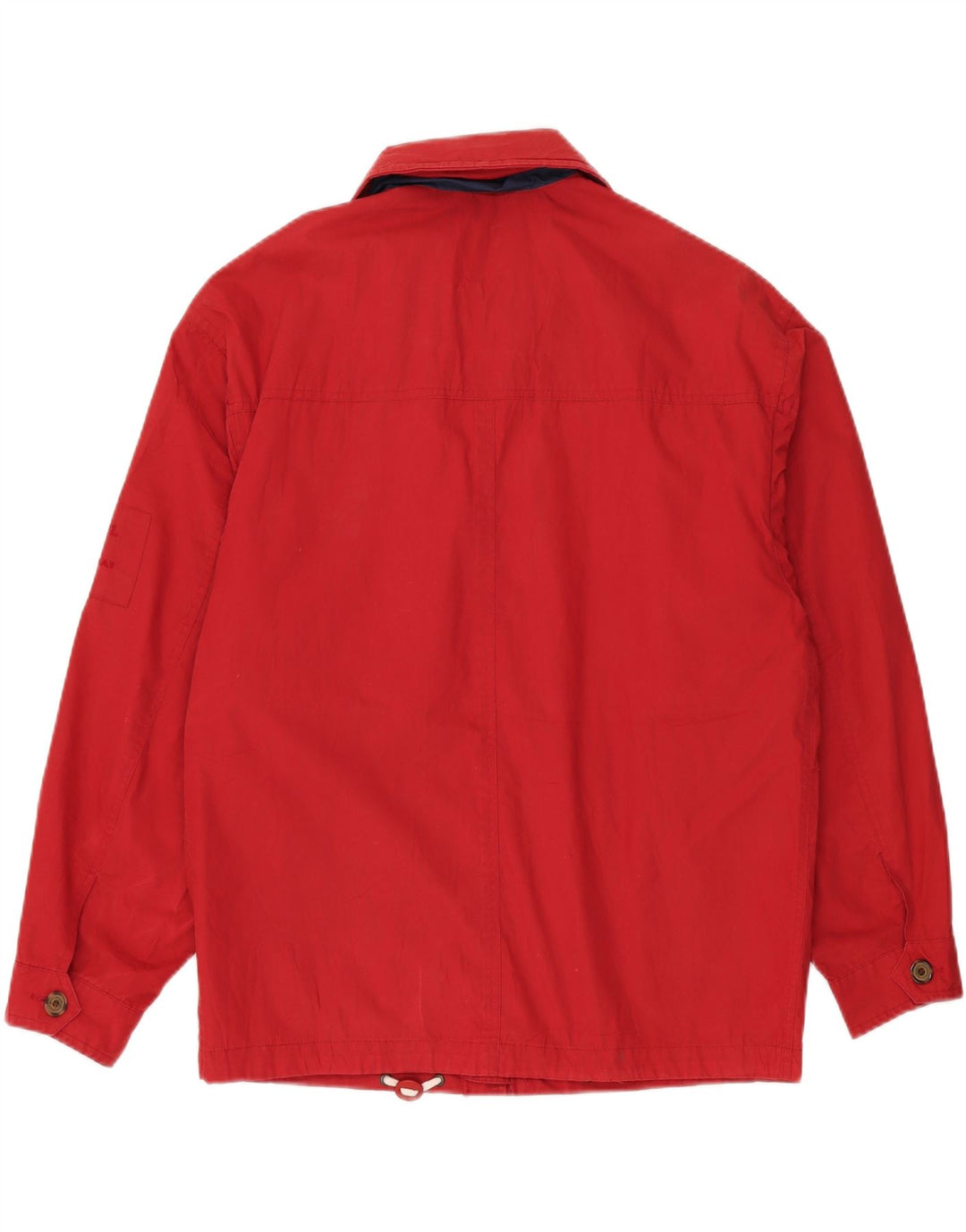 Giacca vintage da uomo con vestibilità ampia e vestibilità ampia con cappuccio UK 36 piccola in poliestere rosso