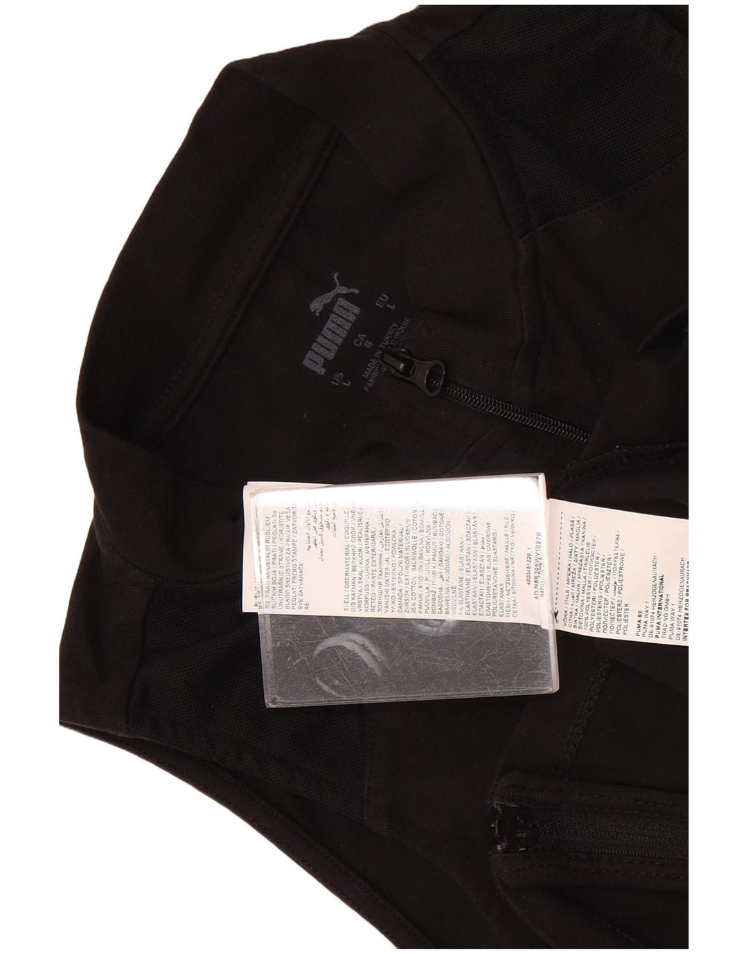 Top corto senza maniche da donna Puma UK 14 grande cotone nero