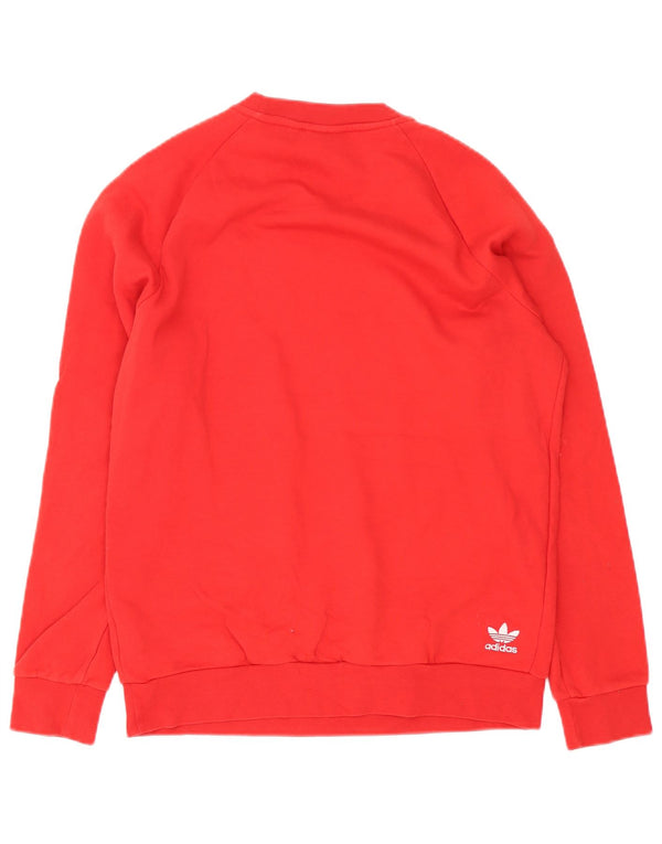 Felpa con grafica Adidas da uomo, piccola, in cotone rosso