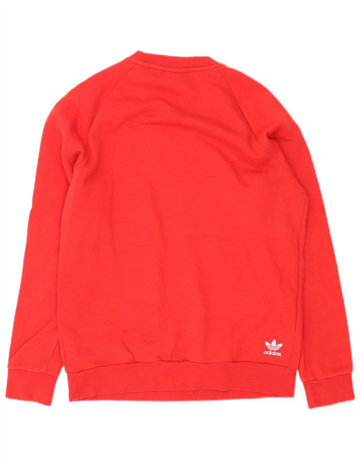 Felpa con grafica Adidas da uomo, piccola, in cotone rosso