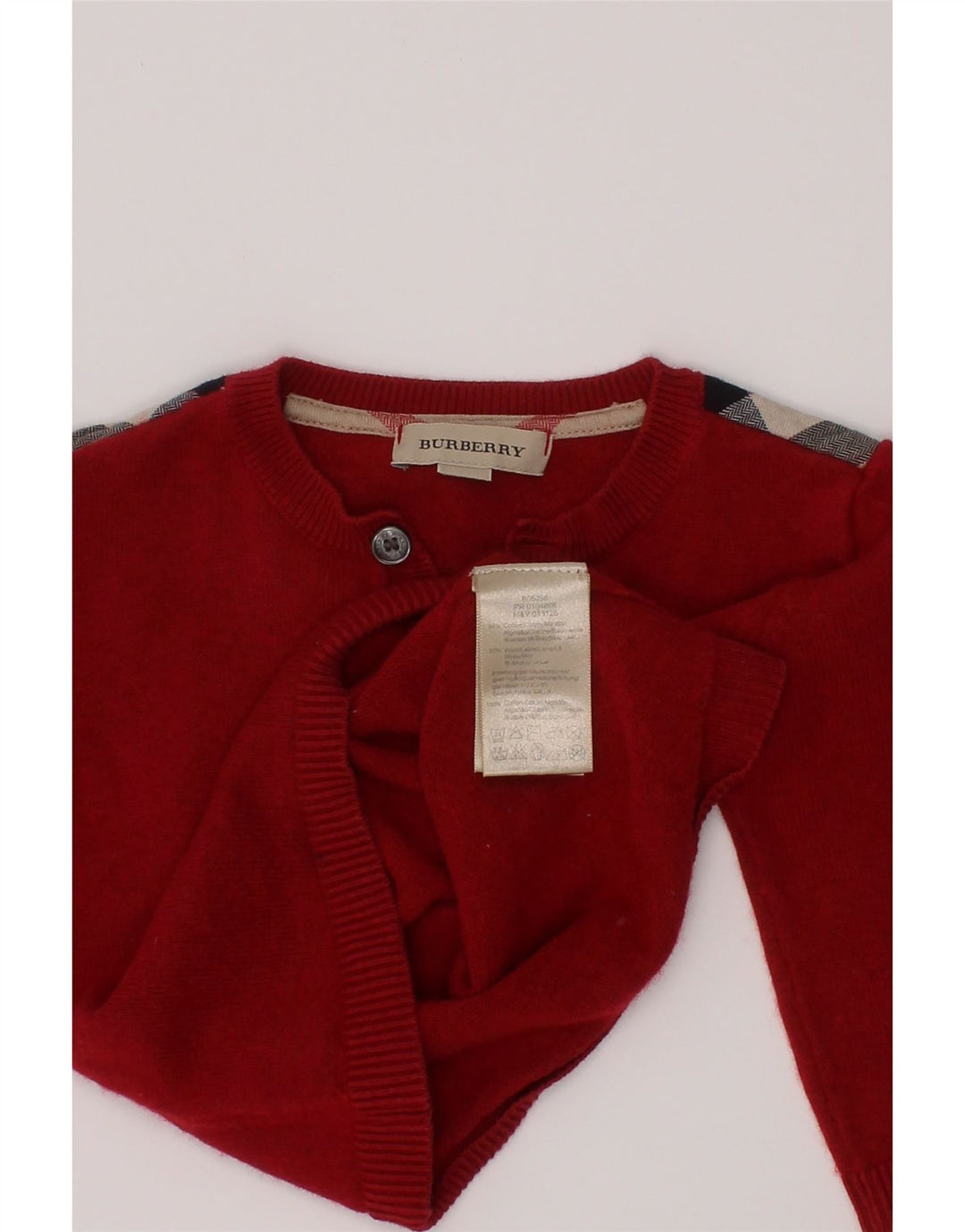 BURBERRY Maglione maglione con collo a bottoni per neonato 9-12 mesi Rosso color block