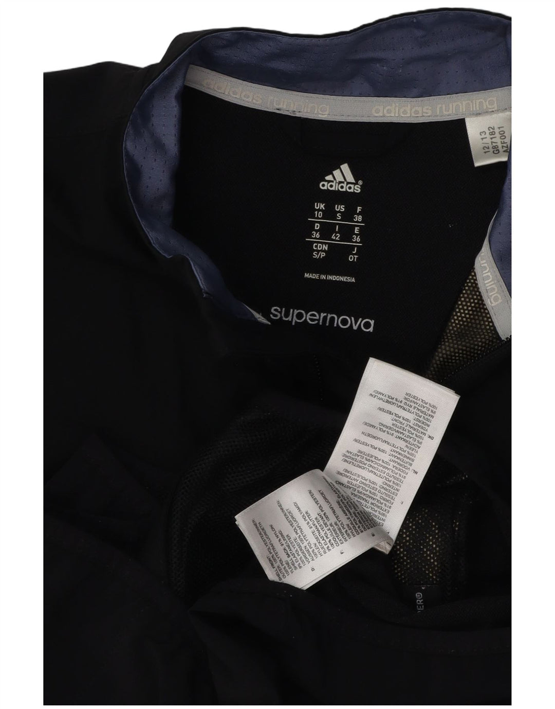 Giacca da corsa da donna ADIDAS UK 10 piccola in poliestere nero