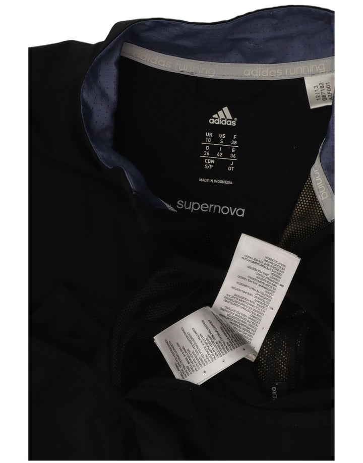 Giacca da corsa da donna ADIDAS UK 10 piccola in poliestere nero