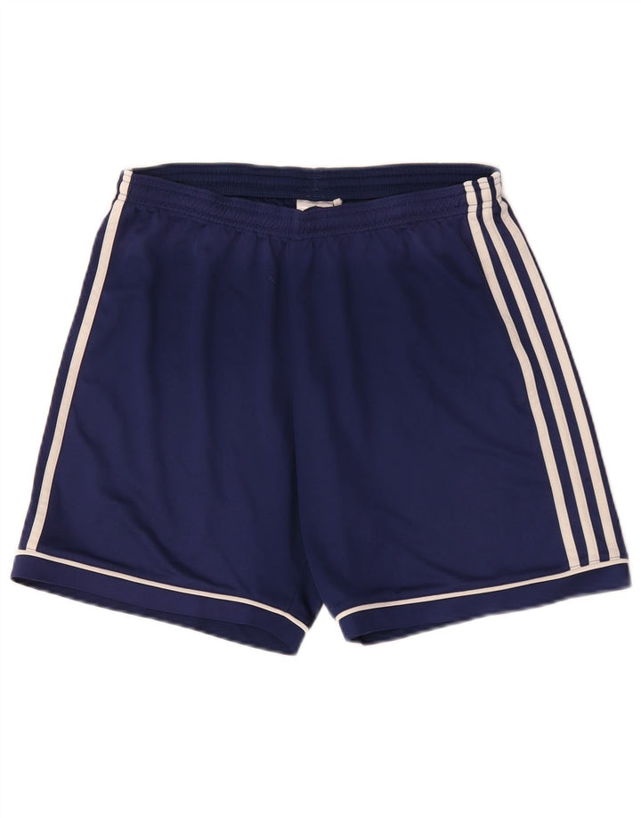 Pantaloncini sportivi Adidas Climalite da uomo medi in poliestere blu navy
