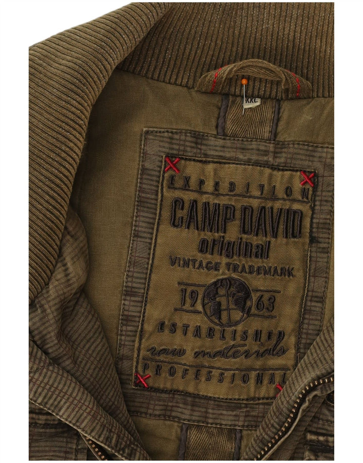 CAMP DAVID Giubbotto bomber da uomo UK 44 2XL Cachi a quadri