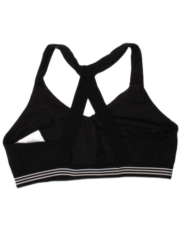 Reggiseno sportivo Adidas da donna Top UK 16/18 Large Nero a strisce sportive in poliestere
