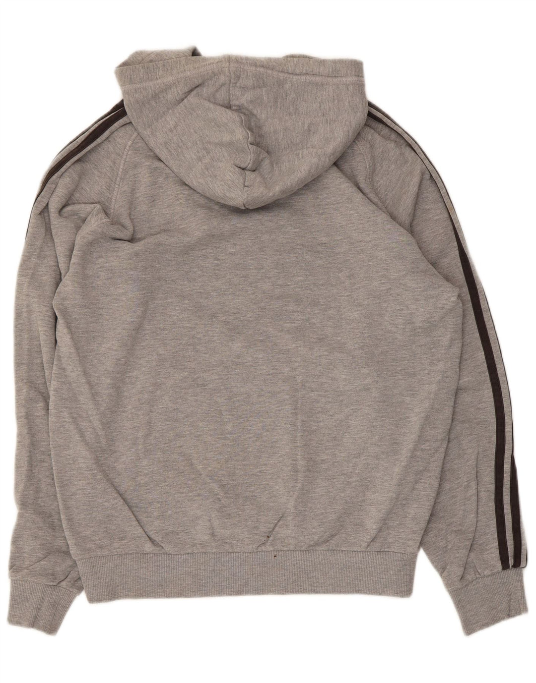 Felpa con cappuccio da uomo Adidas in cotone chiazzato grigio medio