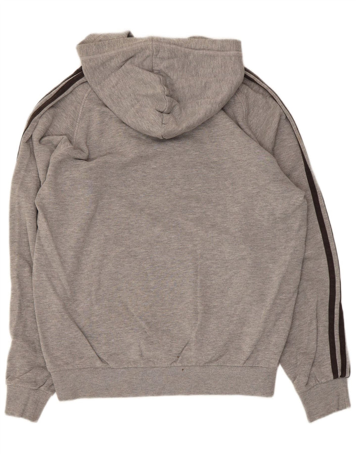 Felpa con cappuccio da uomo Adidas in cotone chiazzato grigio medio