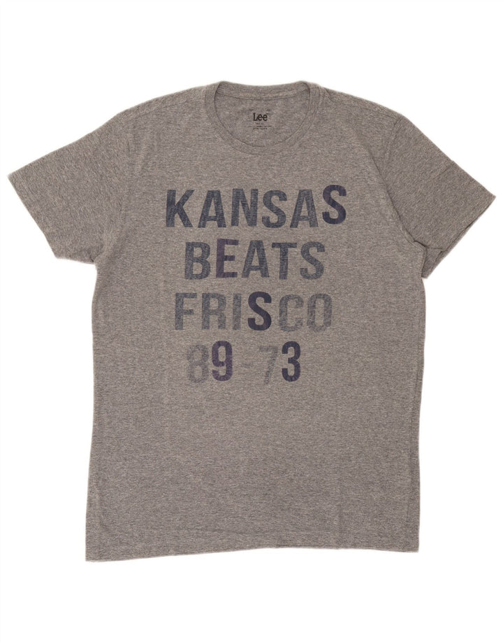 Maglietta grafica da uomo slim fit Lee XL in cotone grigio