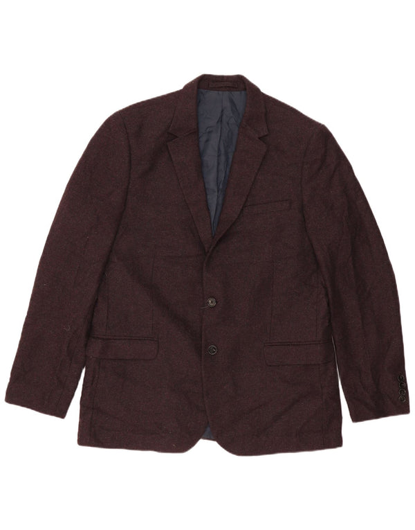 Giacca blazer a 2 bottoni da uomo Marks & Spencer UK 44 2XL Lana bordeaux