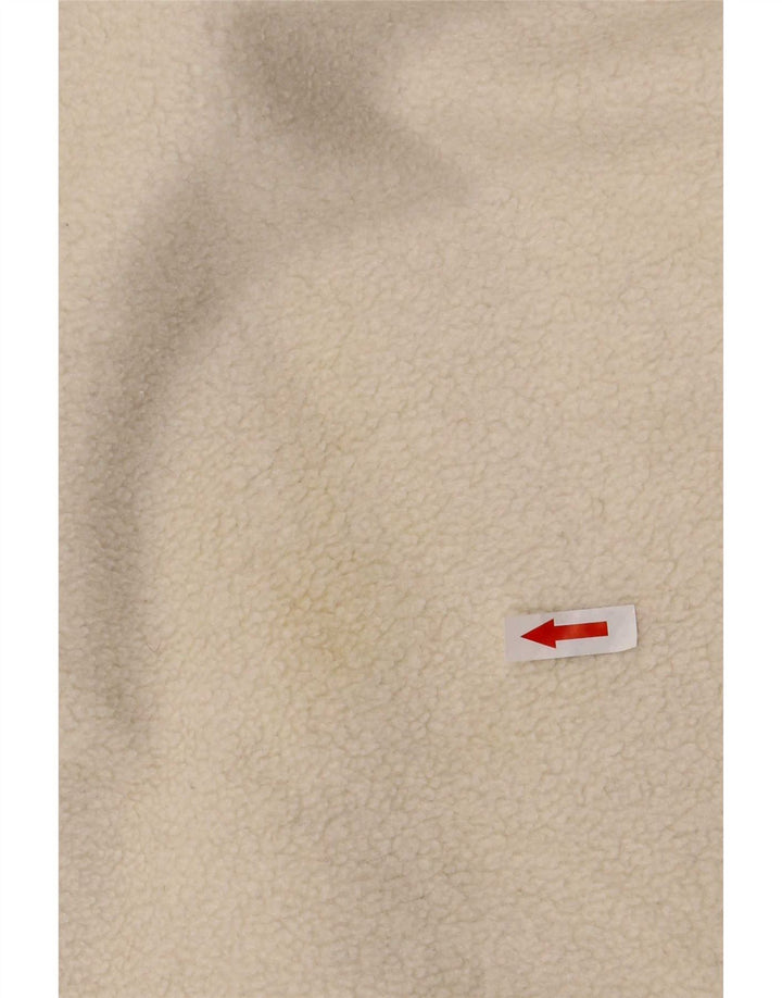 Maglione in pile da uomo Silvy con collo a bottoni, grande poliestere Fair Isle bianco sporco
