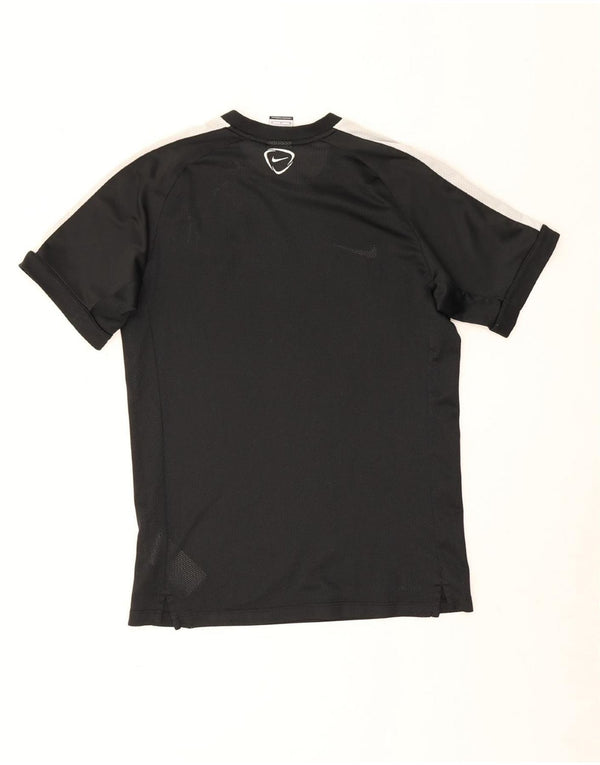 T-shirt grafica Nike da uomo Dri Fit, parte superiore in poliestere color block medio nero