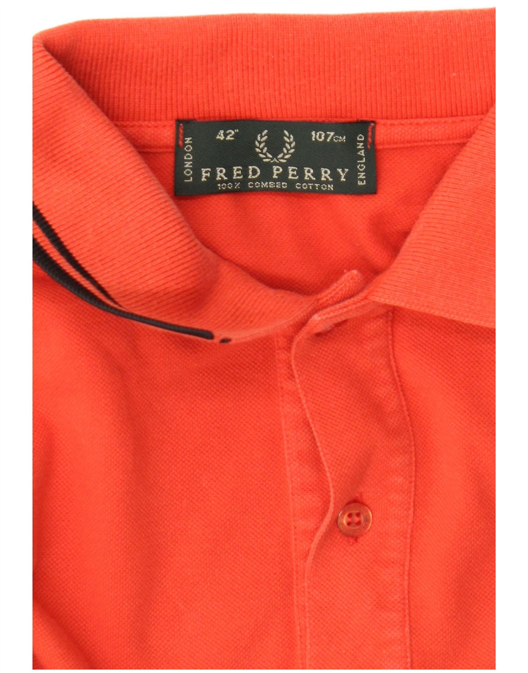 Polo da uomo a maniche lunghe Fred Perry in cotone arancione medio
