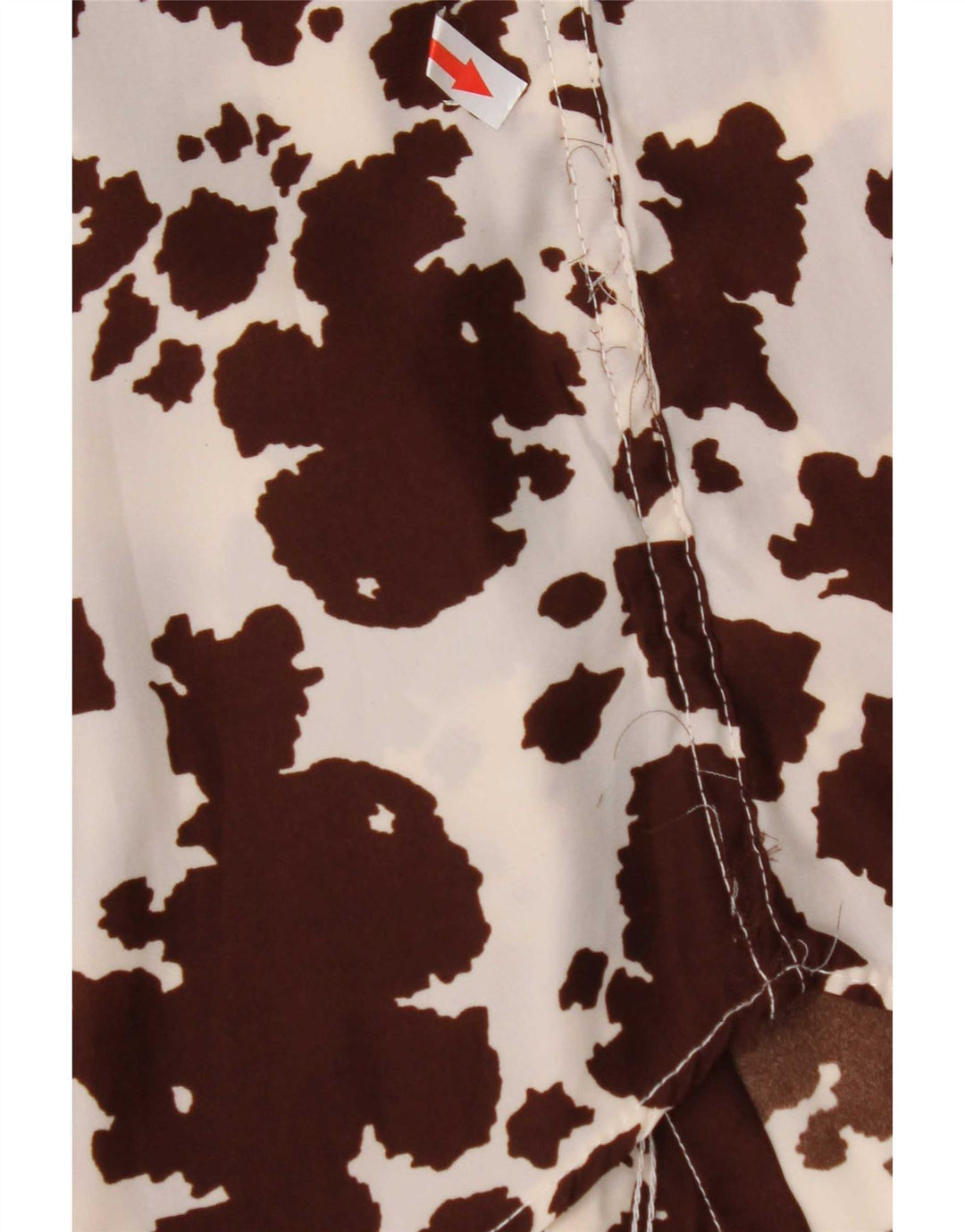 Camicia vintage da uomo con motivo astratto, stampa animalier marrone medio