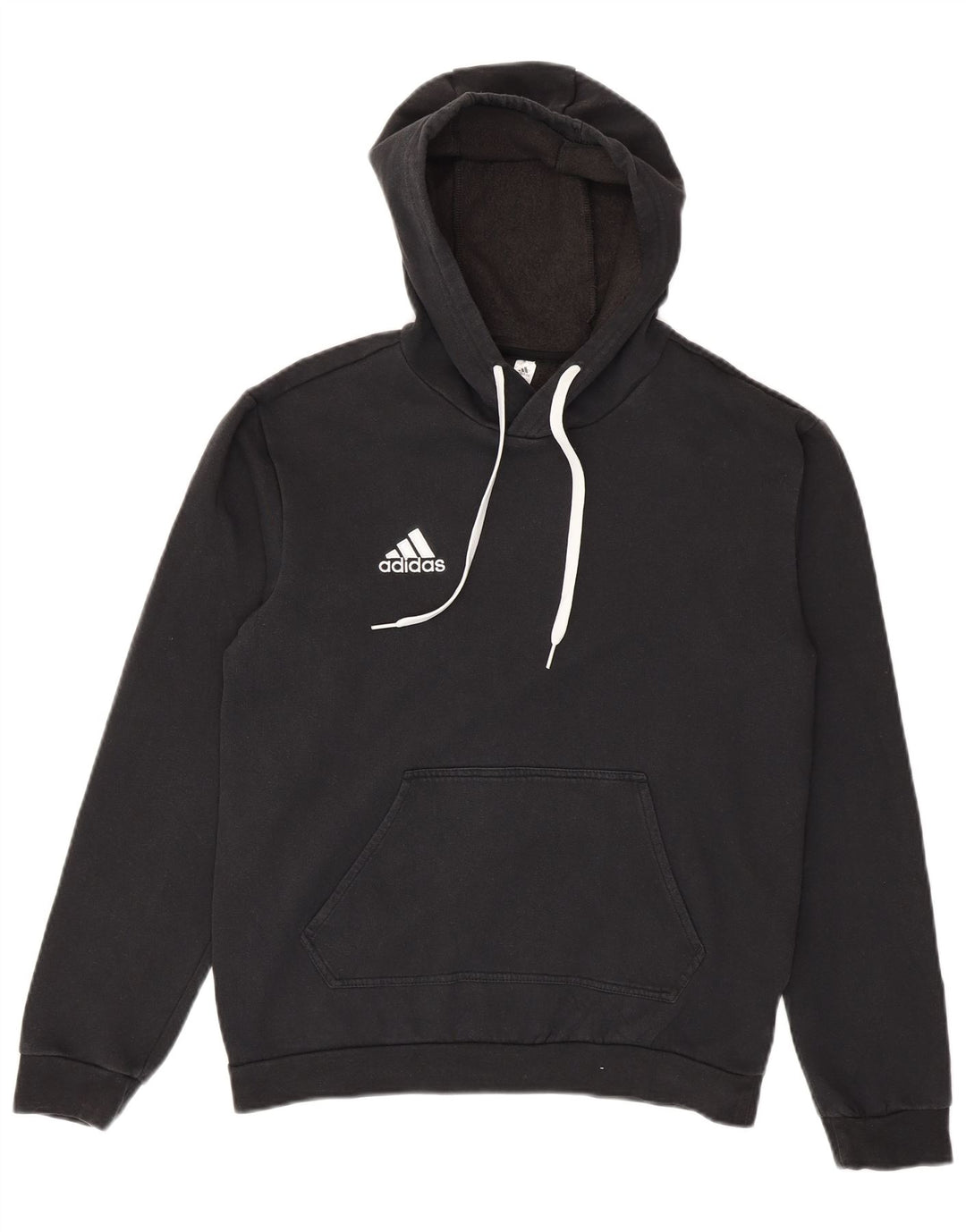Felpa con cappuccio da uomo Adidas Small in cotone nero