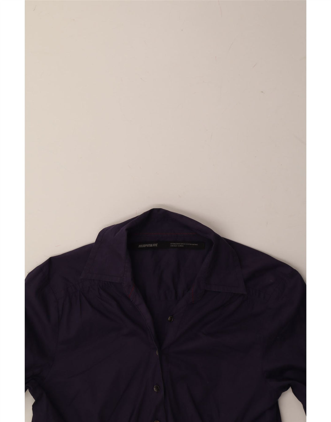 MURPHY & NYE Womens Shirt UK 14 Large Purple Cotton Vintage Murphy & Nye and Second-Hand Murphy & Nye from Messina Hembry 