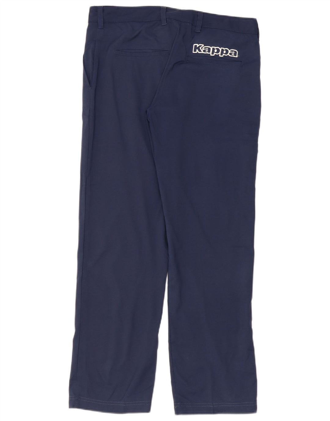 Pantaloni chino dritti con grafica Kappa da donna W34 L29 poliestere blu navy