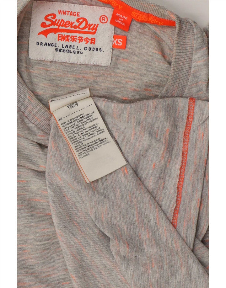 T-shirt da uomo Superdry Top XS in cotone chiazzato grigio