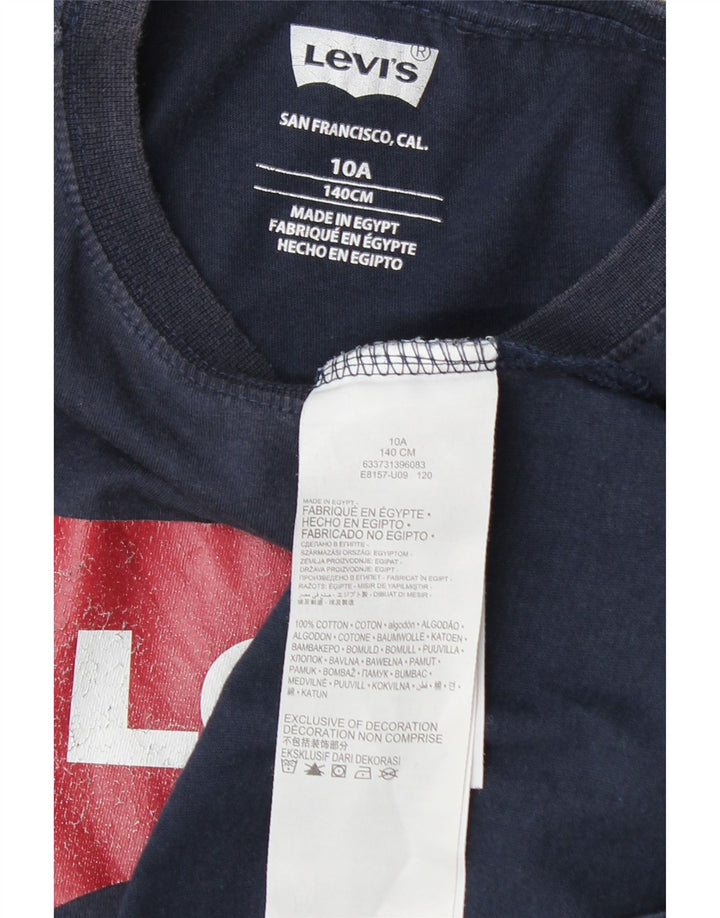 T-shirt grafica per ragazzi Levi's Top 9-10 anni in cotone blu navy