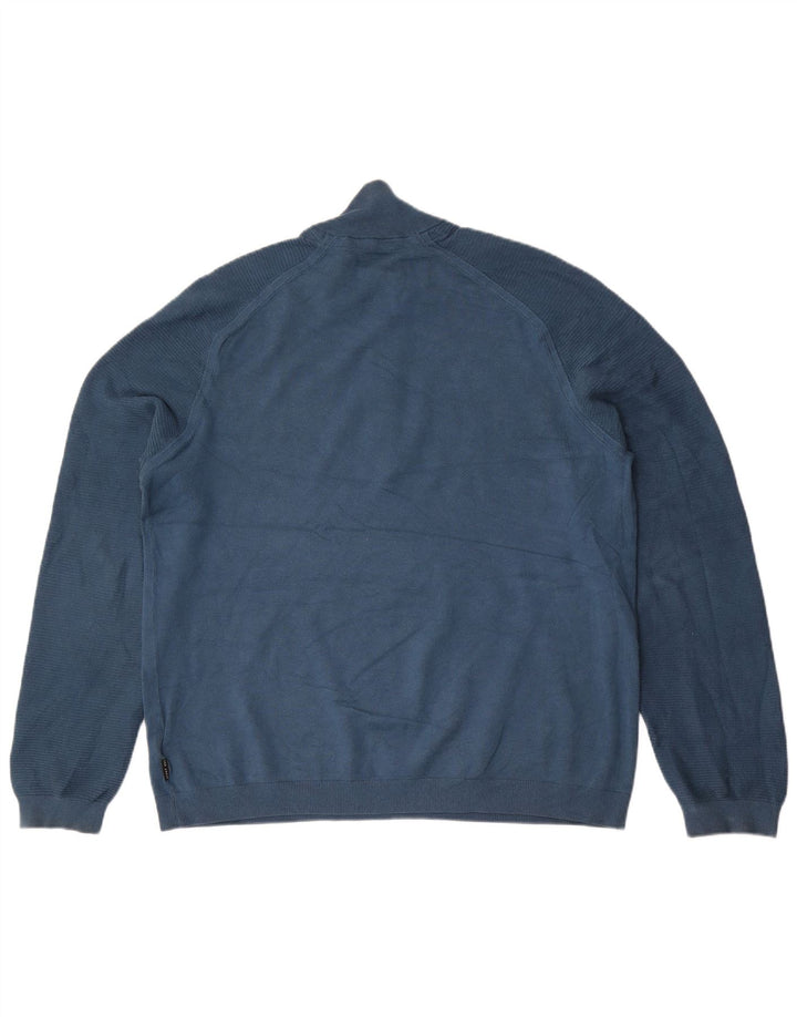 Maglione da uomo con collo con zip Ted Baker taglia 6 2XL viscosa blu
