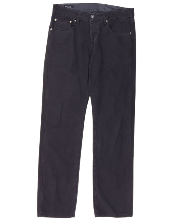 Pantaloni casual dritti da uomo HACKETT W34 L32 in cotone blu navy