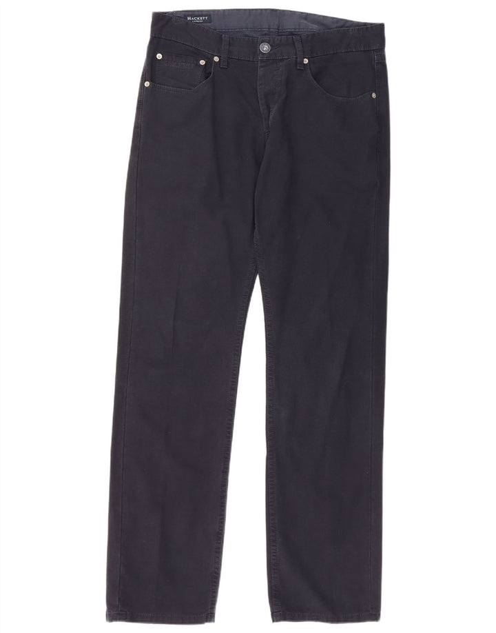 Pantaloni casual dritti da uomo HACKETT W34 L32 in cotone blu navy