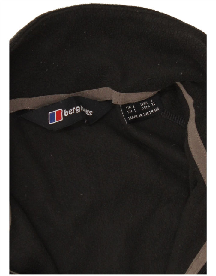 Maglione in pile da uomo Berghaus con zip e collo grande in poliestere grigio